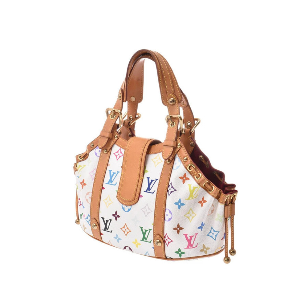 Louis Vuitton White Multicolor Handbag Theda